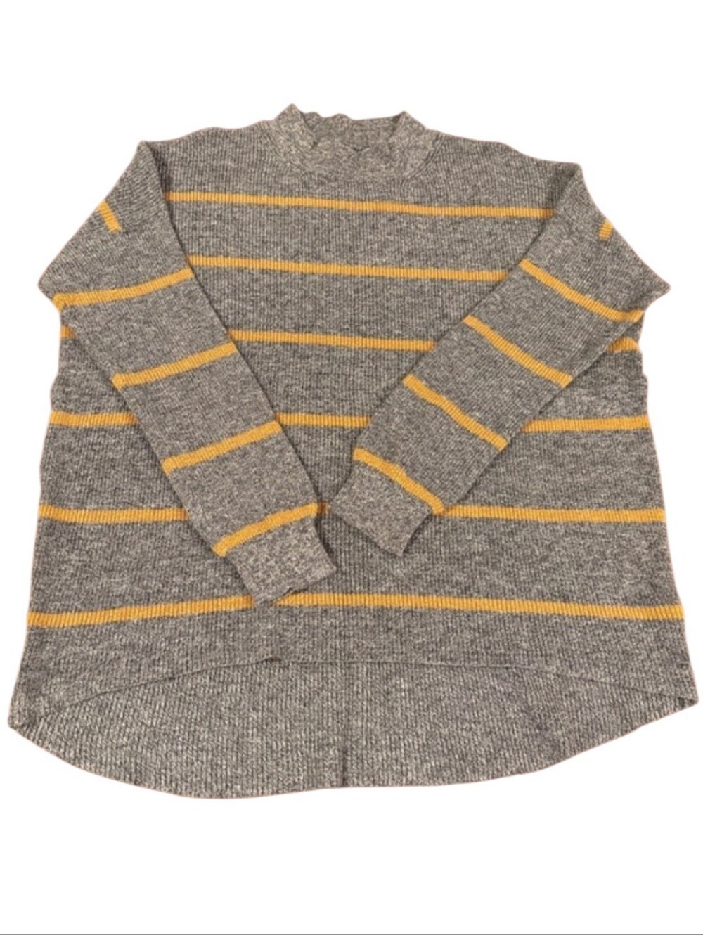 American Eagle Gray & Mustard Stripe Women's Pullover Sweater Size S